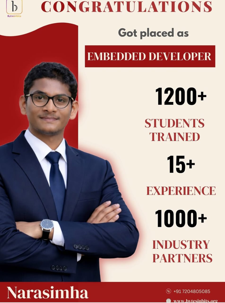 Narasimha placed as Embedded Developer