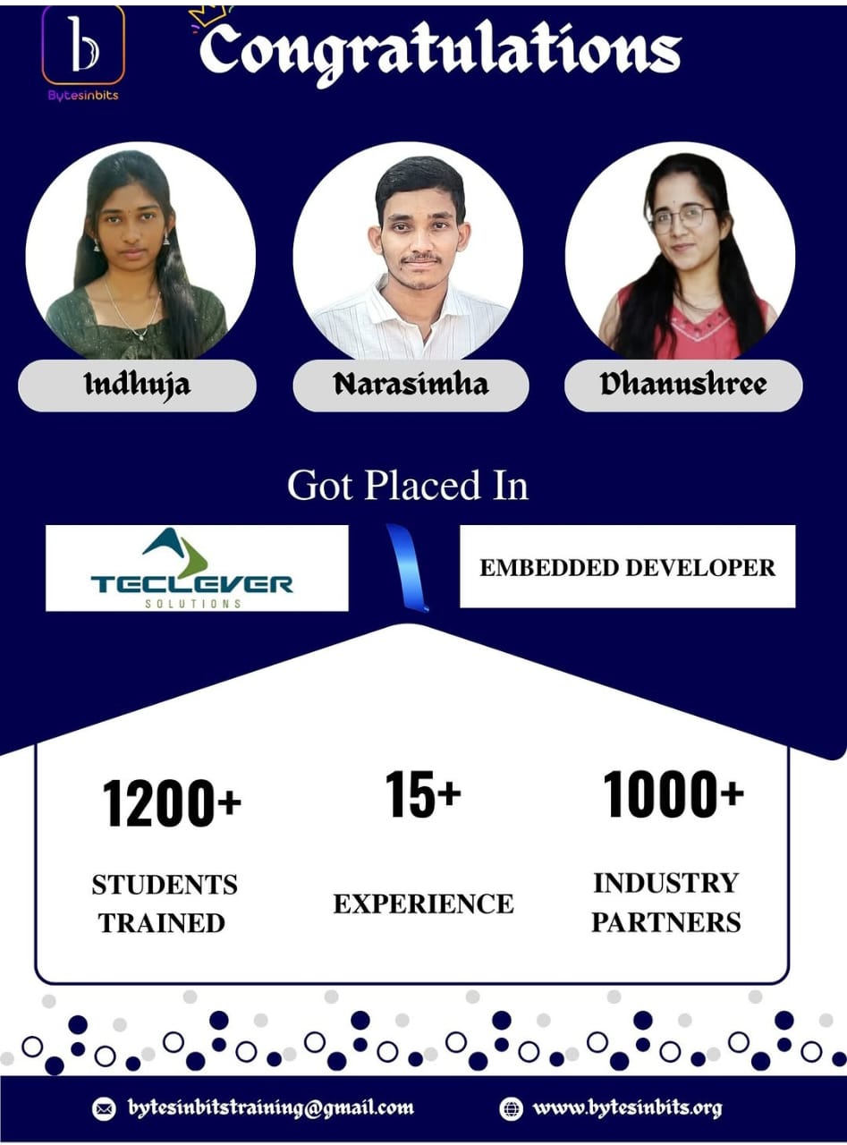 Indhuja, Narasimha and Dhanushree placed at Teclever Solutions